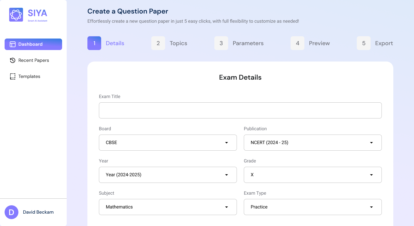 Question Paper Creation Flow __ Screen 2